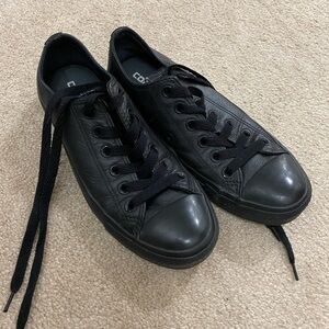 Black Leather Converse, size 7 women’s